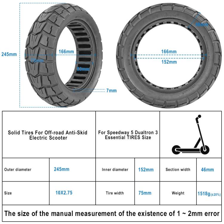 10x2.75 Inner Honeycomb Outer Tire 10 inch Off Road Solid Tire