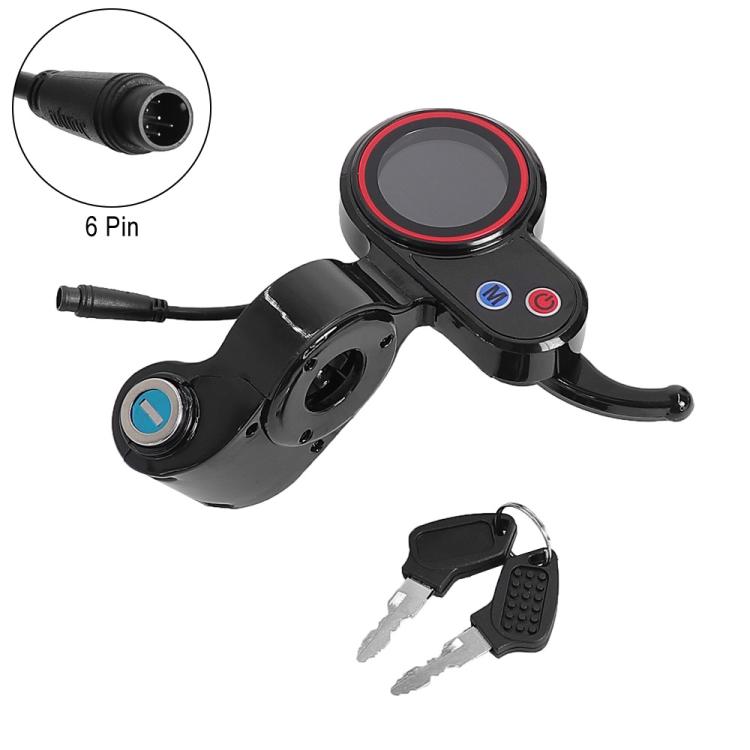 Electric Scooter LCD Display With Lock 6 Pin Dashboard