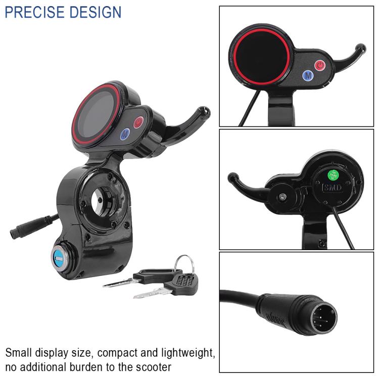 Electric Scooter LCD Display With Lock 6 Pin Dashboard
