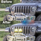 OL-21W04Y 7 Inch LED Long-Distance Headlight Angel Eye Background Work Light