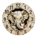 11 inch Elephant 3D Stereoscopic Living Room Decorative Silent Wall Clock