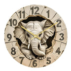 11 inch Elephant 3D Stereoscopic Living Room Decorative Silent Wall Clock