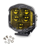 OL-21W03Y 7 Inch 3-Sided Illumination High / Low Beam Car Modified Work Light Roof Light A-Pillar Spotlights
