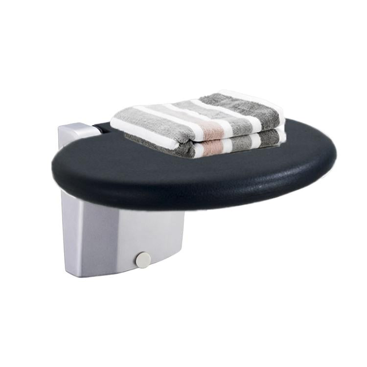 Folding Bathroom Shower Stool With Non-Slip Aluminum Base — Round White