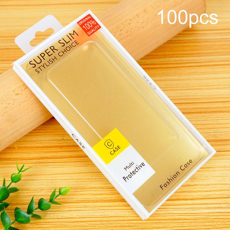 100pcs /Pack Clear PVC Blister Packaging Boxes For Phone Cases Retail Boxes — Black+Gold Cardboard
