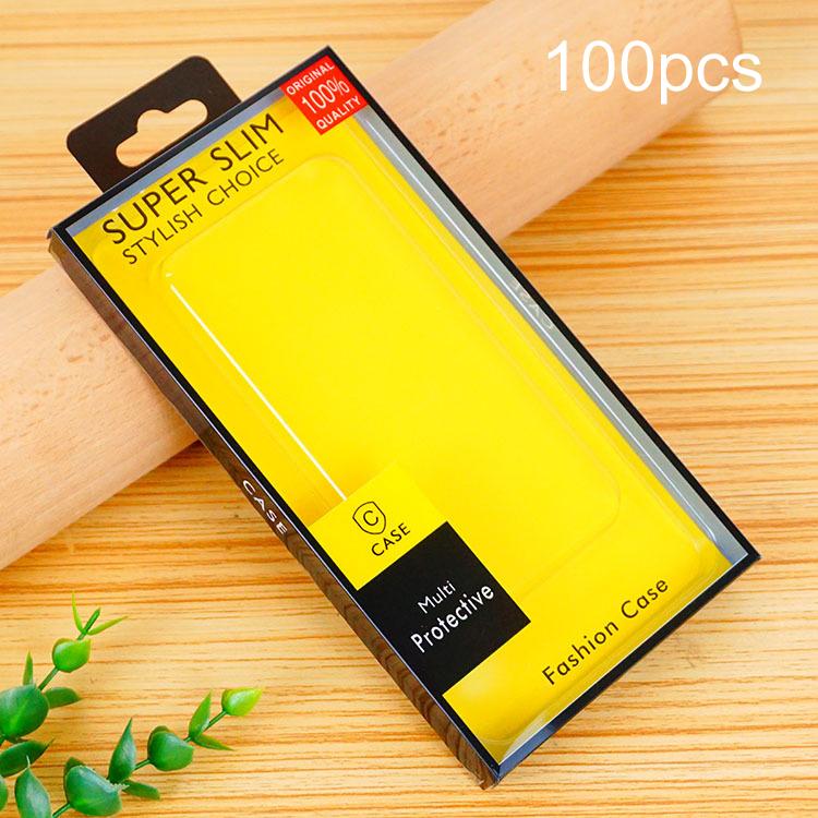 100pcs /Pack Clear PVC Blister Packaging Boxes For Phone Cases Retail Boxes — White+Silver Cardboard