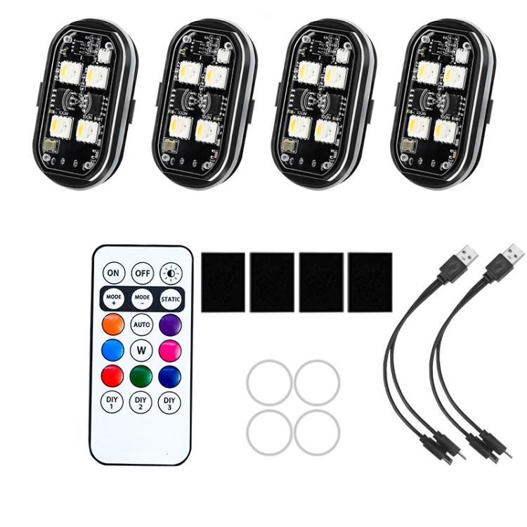 Wireless Remote-Controlled Motorcycle LED Flashing Taillight For Retrofitting — 2 Lights