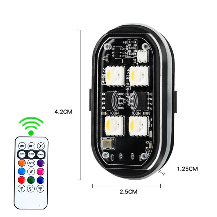 Wireless Remote-Controlled Motorcycle LED Flashing Taillight For Retrofitting