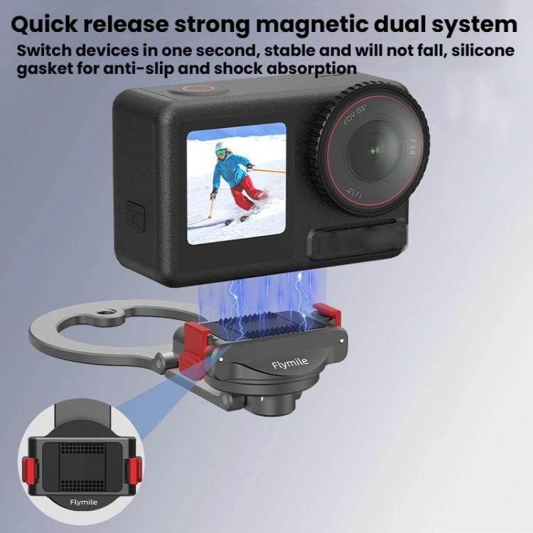 For DJI Osmo Action 3 / 4 / 5 Pro / Osmo 360 Flymile Quick-Release Magnetic Mount