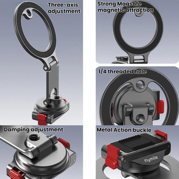 For DJI Osmo Action 3 / 4 / 5 Pro / Osmo 360 Flymile Quick-Release Magnetic Mount