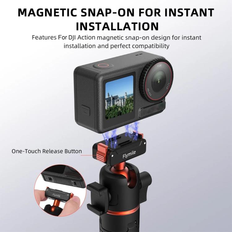 Flymile AC5012_5 Extended Selfie Stick Holder Magnetic Quick Release Tripod