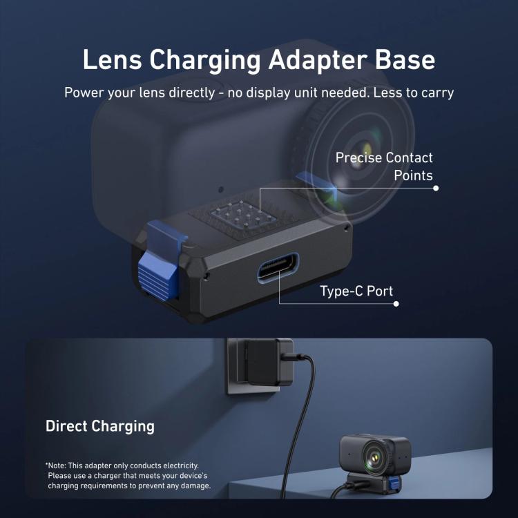 For DJI Osmo Nano TELESIN Magnetic Quick-Release Charging Base Rechargeable Adapter Mount