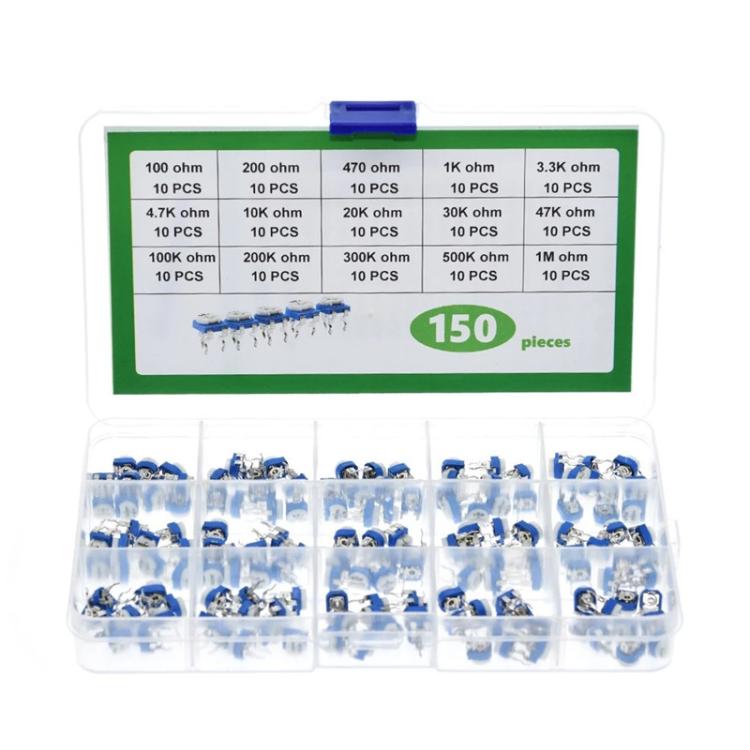 6mm Adjustable Resistor Box Lit, 150pcs /Set