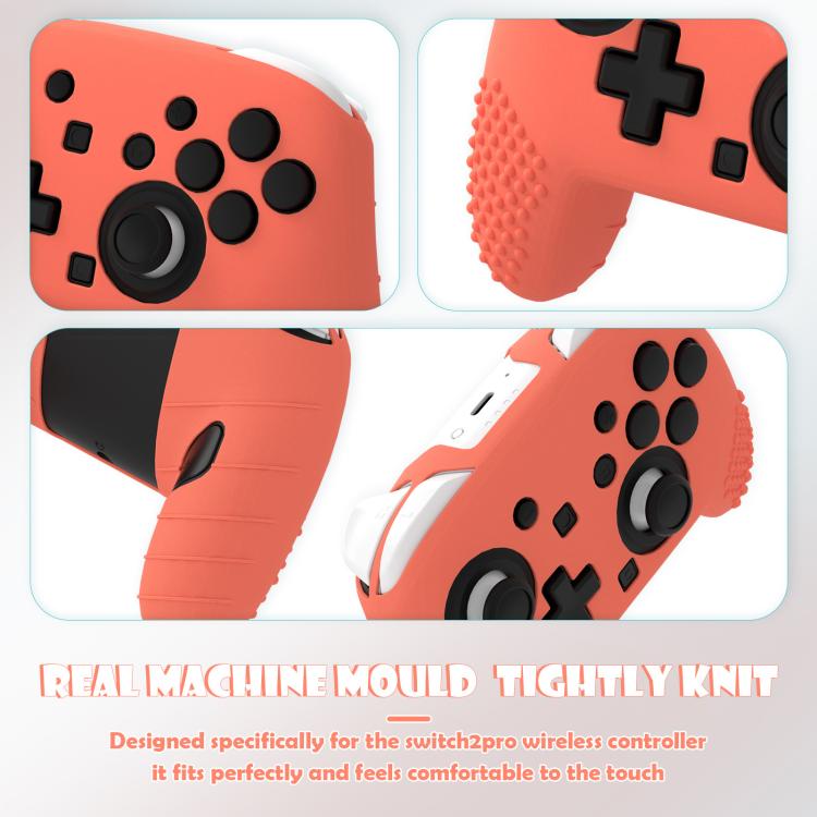 For Switch 2 Pro Controller Soft-Touch Silicone Case with Skin-Friendly Grip