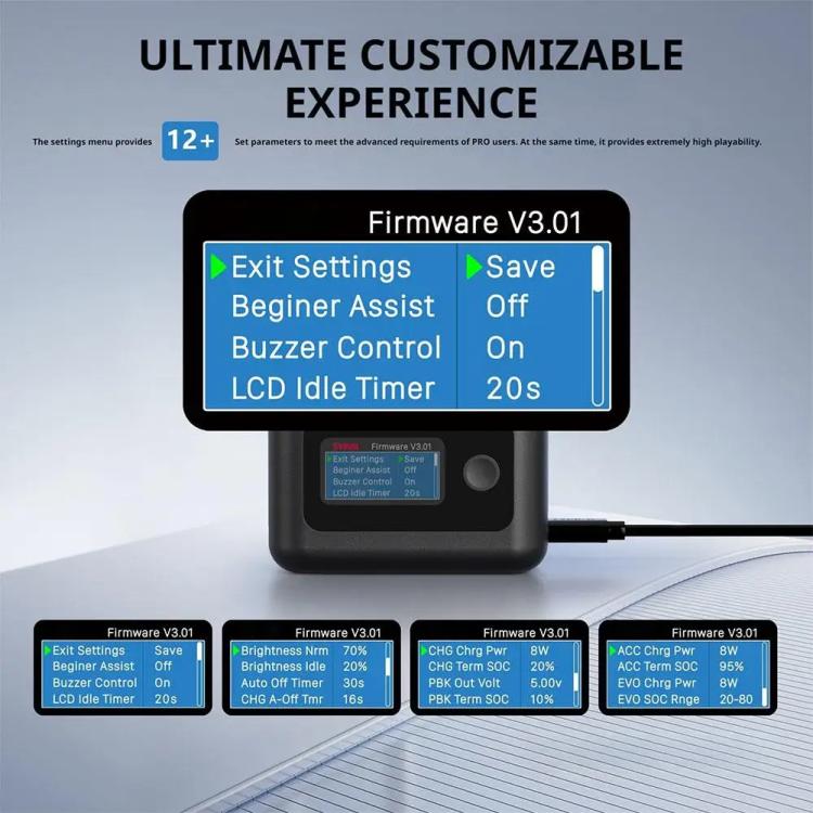 SYMIK Battery Charger Hub For Insta360 X5 Charging Station Portable Power Manager With 1.47-Inch LCD Screen