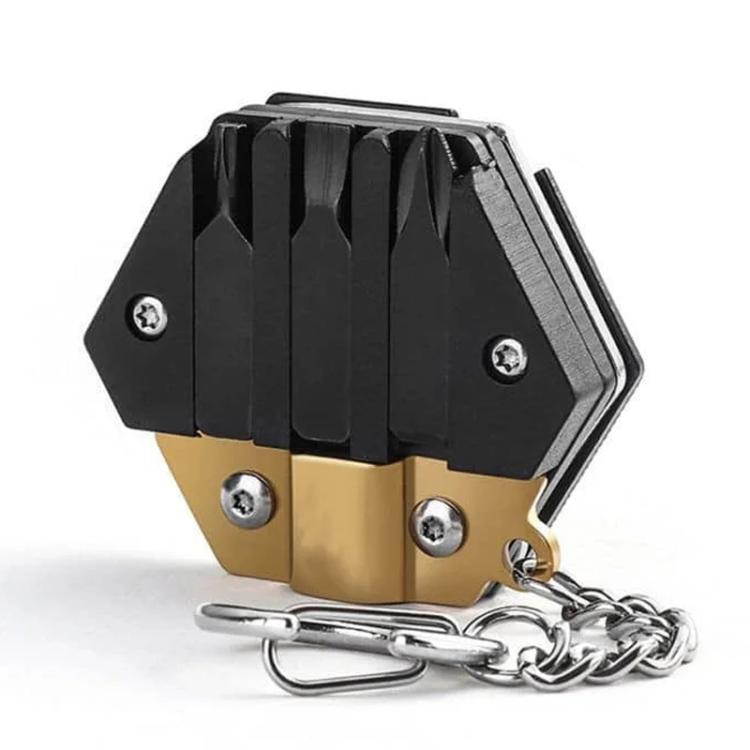 Multifunctional Stainless Steel Pocket Folding Hexagon Knife Outdoor Carrying EDC Combination Screwdriver — Colorful