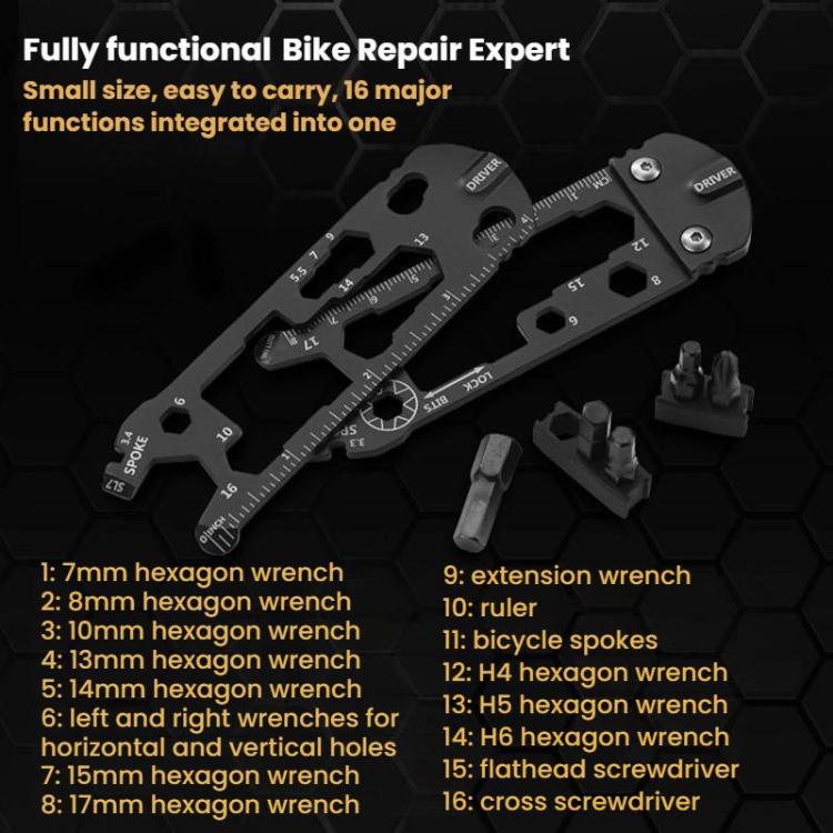 Mini Card Tool Multifunctional Keychain Bottle Opener Hexagonal Portable Screwdriver, 16 In 1