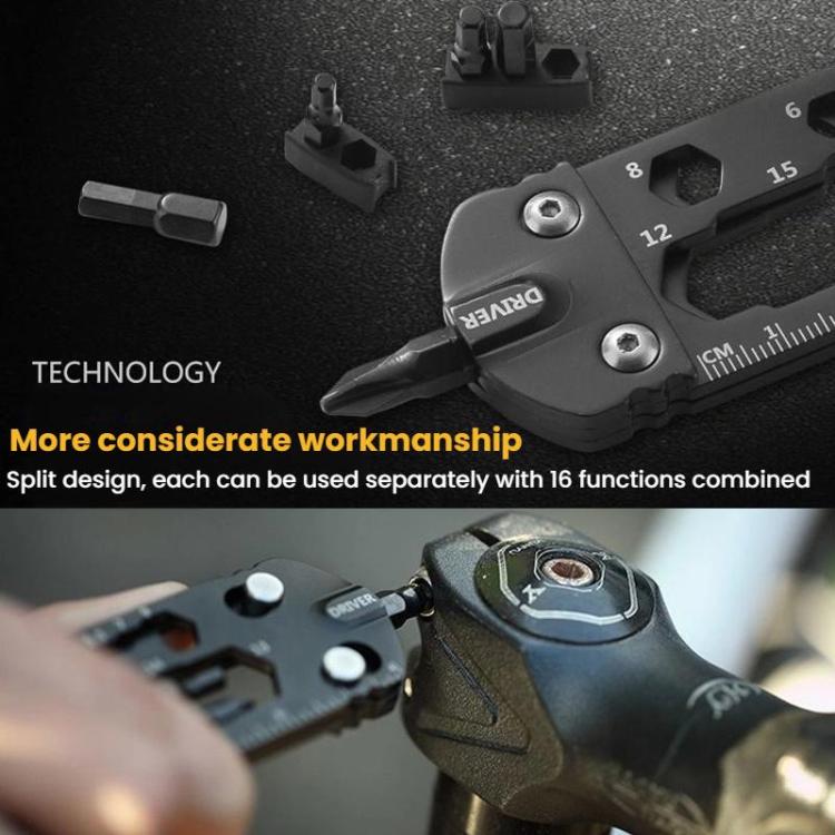Mini Card Tool Multifunctional Keychain Bottle Opener Hexagonal Portable Screwdriver, 16 In 1