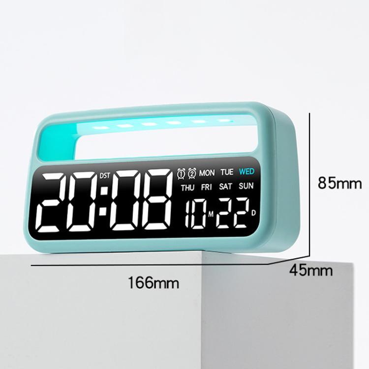 LED Ambient Light Bedside Alarm Clock Home Decor Multi-Function Clock With White Light — view 10