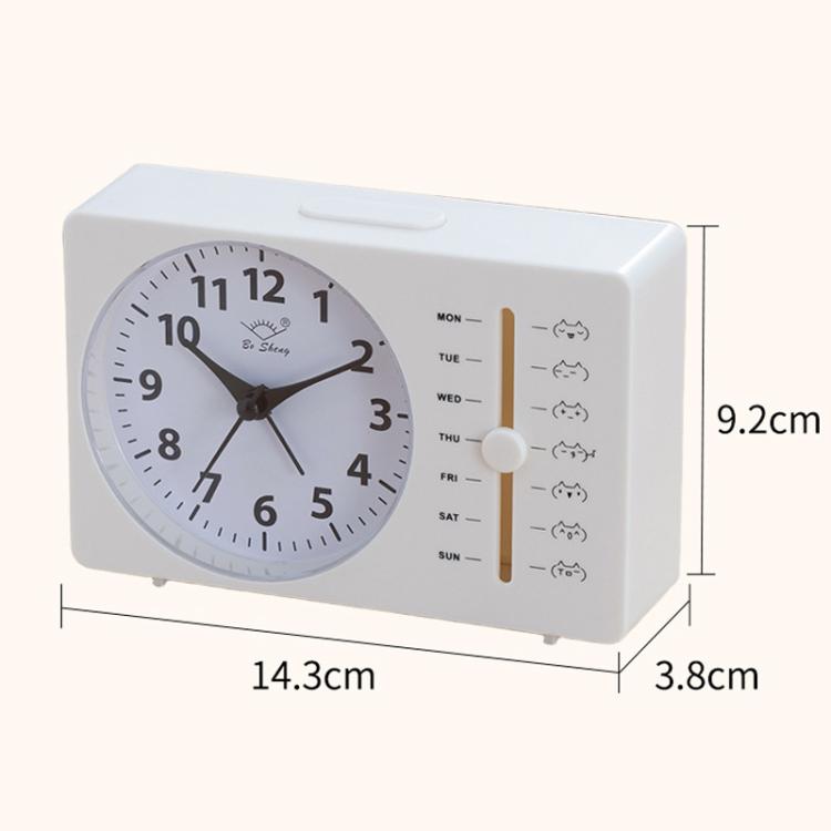 Bo Sheng GH222 Weekly Alarm Clock Square Quartz Desk Clock Scanning Silent Pointer Clock — view 12