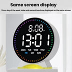 LED Multifunction Electronic Alarm Clock Running Seconds Clock Bedside with Night Light Electronic Clock — Black Shell Red Light