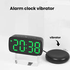 LED Electronic Alarm Clock Bedside Vibrator Clock — White Shell White Light