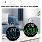 LED Multi-Function Digital Clock Student Desktop Digital Timepiece Plug-in Alarm Clock — Colorful