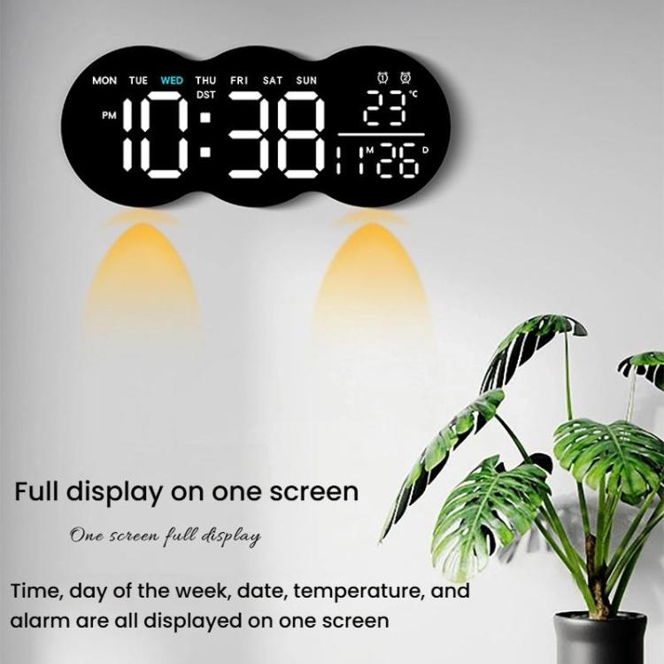 Living Room Digital Wall Clock LED Electronic Clock With Light Multi-Function Remote Control Alarm Clock — view 6