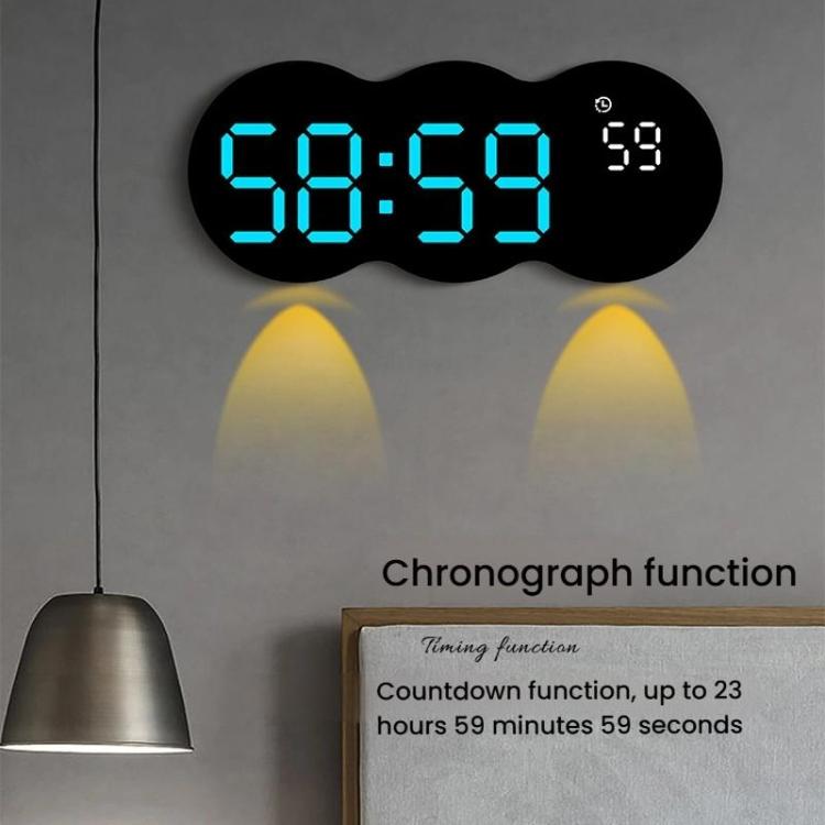 Living Room Digital Wall Clock LED Electronic Clock With Light Multi-Function Remote Control Alarm Clock — view 7