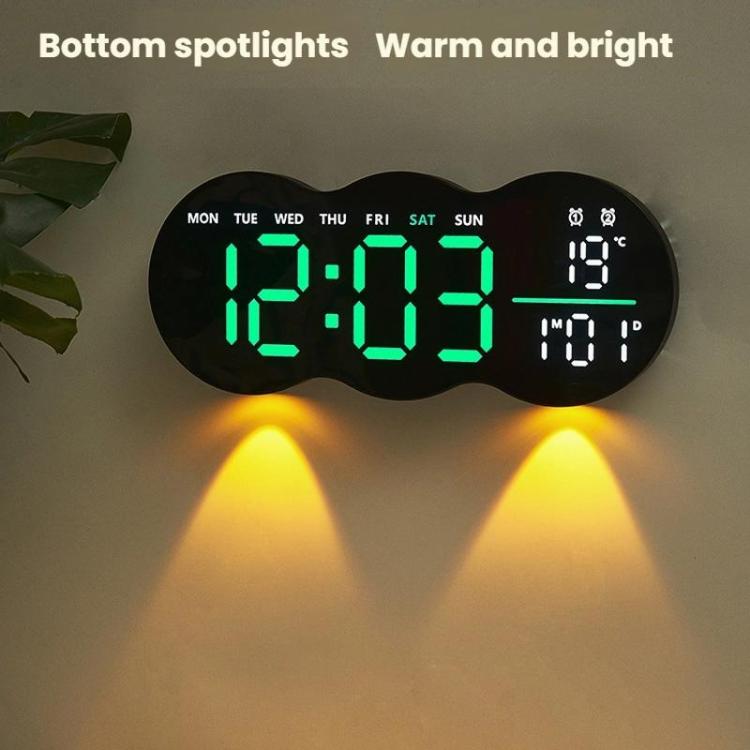Living Room Digital Wall Clock LED Electronic Clock With Light Multi-Function Remote Control Alarm Clock — view 8