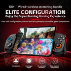 D8+ Wired & Wireless Telescopic Game Controller Foldable USB-C, Hall Sensing Joystick For Switch/Android/IOS/PC