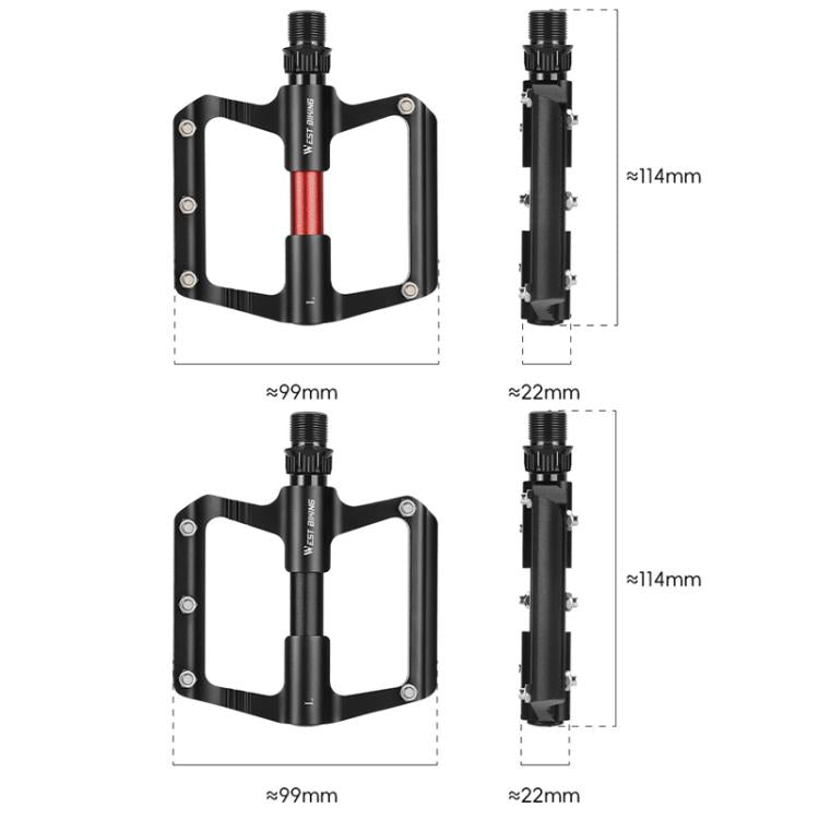 WEST BIKING Road Bike Aluminum Triple-Pierced Pedals