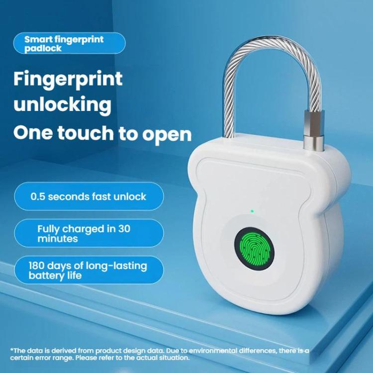 Smart Fingerprint Padlock with Electronic Keys & USB-C Charging for Luggage, Home, Gym Lockers — view 5