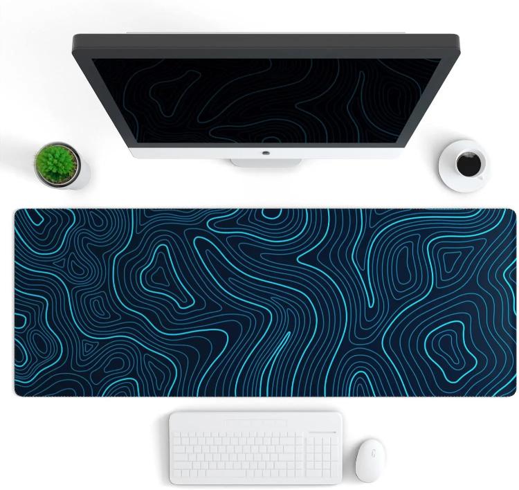 Abstract Line Texture Mouse Pad Non-Slip Desk Mat For Office, Gaming