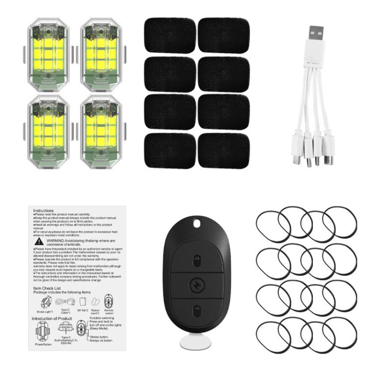 M3 Motorcycle Bicycle Drone Strobe Light Waterproof Wireless Remote Control Anti-Tailgating Light