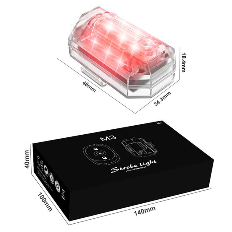M3 Motorcycle Bicycle Drone Strobe Light Waterproof Wireless Remote Control Anti-Tailgating Light
