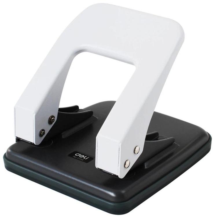 Deli 0104 Two Holes Punch With Ruler Lever Positioning 6mm Punch For 35 Pages — Blue