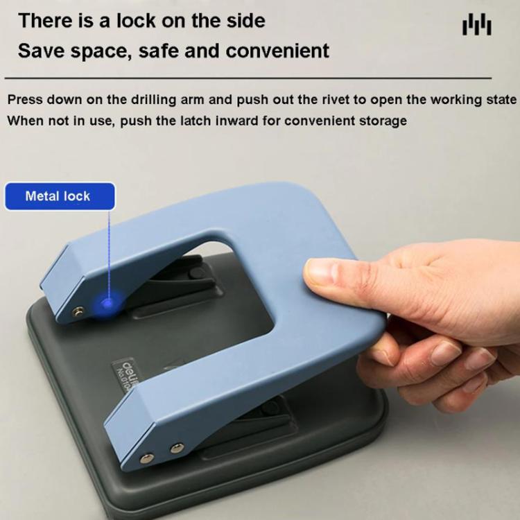 Deli 0104 Two Holes Punch With Ruler Lever Positioning 6mm Punch For 35 Pages — view 6