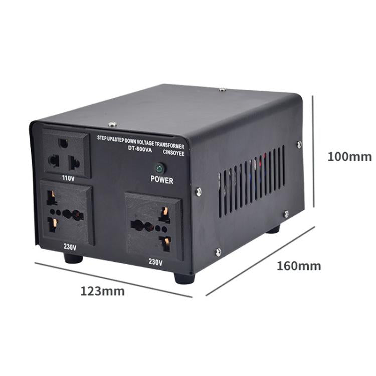 Toroidal Power Transformer Portable Household Power Converter US Plug — DT-800VA