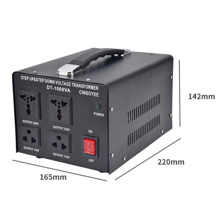 Toroidal Power Transformer Portable Household Power Converter US Plug — DT-1000VA