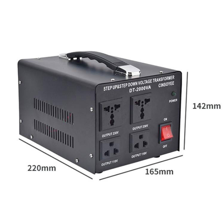 Toroidal Power Transformer Portable Household Power Converter US Plug — DT-2000VA