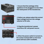 Toroidal Power Transformer Portable Household Power Converter US Plug