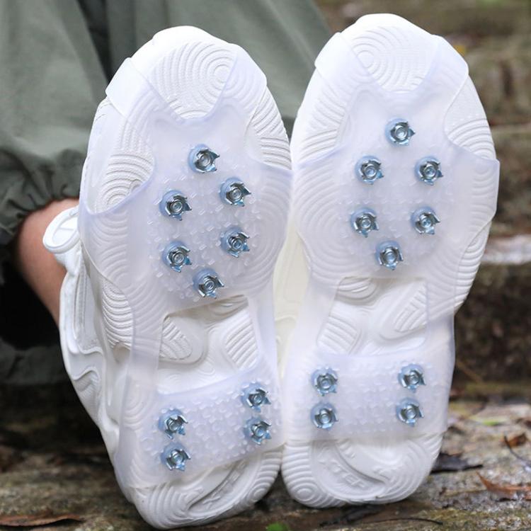 AOTU AT616 1pair Outdoor Anti-Fall 10 Teeth Spikes Ice Claws Mountaineering Ice Snow Slip Resistant Shoe Covers — M For 34-40 Shoe Size