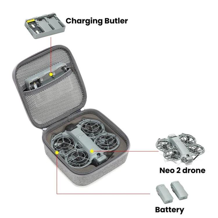 For DJI Neo 2 Drone Mini Hard Case Compact Portable Pouch with Metal Clip
