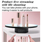 Multi-Purpose Mirror Electric Rotating Disc Battery / USB Powered Photography Live Display Stand — view 8