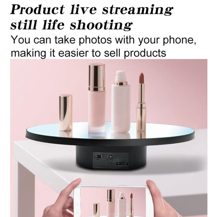 Multi-Purpose Mirror Electric Rotating Disc Battery / USB Powered Photography Live Display Stand — view 8