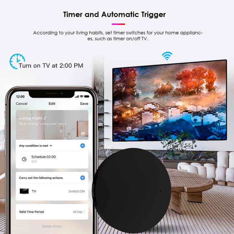 Tuya Wifi Smart Home Universal Remote Control, Support Voice Control/Mobile Phone Remote Operation