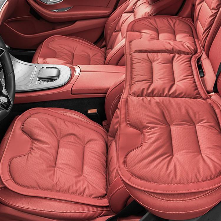 Car Seat Cushion Thickened Non-Slip Front Rear Seat Cushions — 3pcs Perforated Seat Cushion Brown