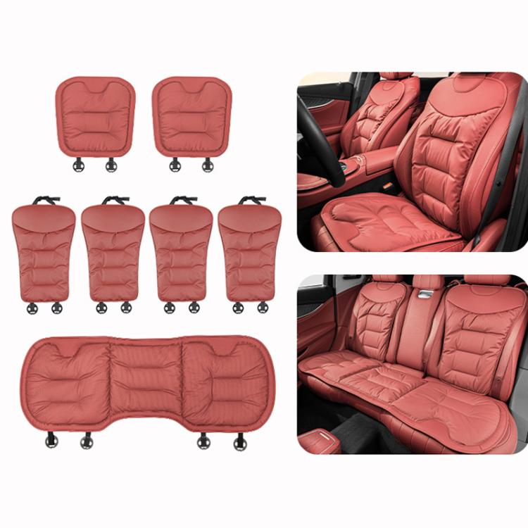 Car Seat Cushion Thickened Non-Slip Front Rear Seat Cushions — 7pcs Perforated Seat Cushion Brown
