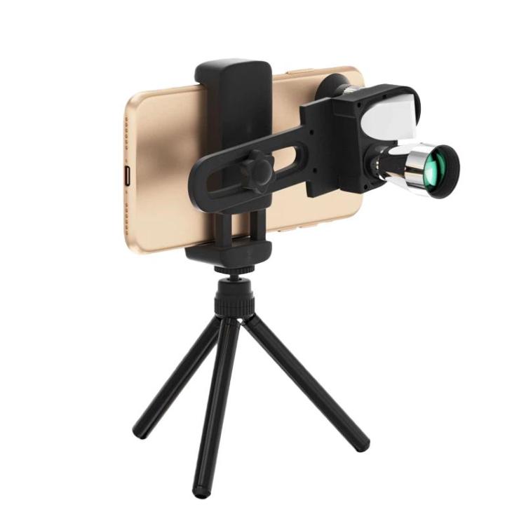 8x HD Low-Light Night Vision Mini Monocular Portable Metal Compact Angled Monocular — With Phone Holder